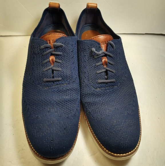 Cole Haan Zero Grand StitchLite Blue Wingtip Oxford Shoes Men’s sz 9.5M (C24947) - Picture 3 of 10